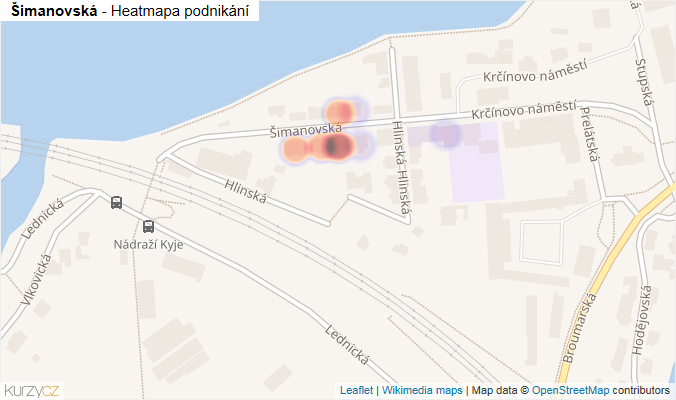 Mapa Šimanovská - Firmy v ulici.