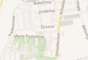 Šircova v obci Praha - mapa ulice