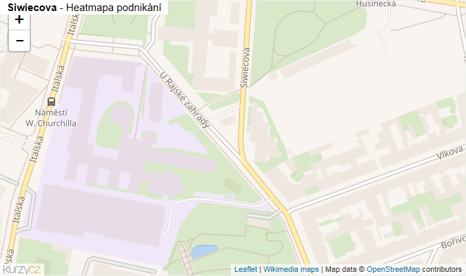 Mapa Siwiecova - Firmy v ulici.
