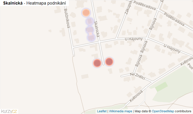 Mapa Skalnická - Firmy v ulici.