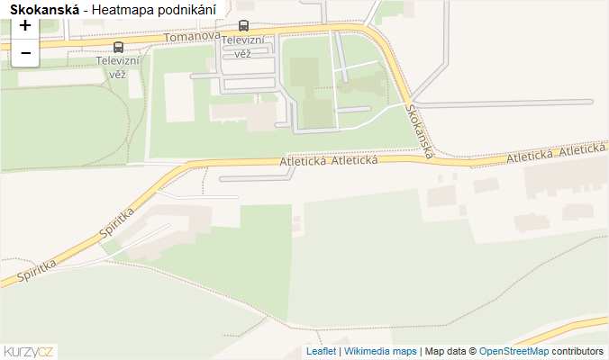 Mapa Skokanská - Firmy v ulici.