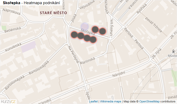 Mapa Skořepka - Firmy v ulici.