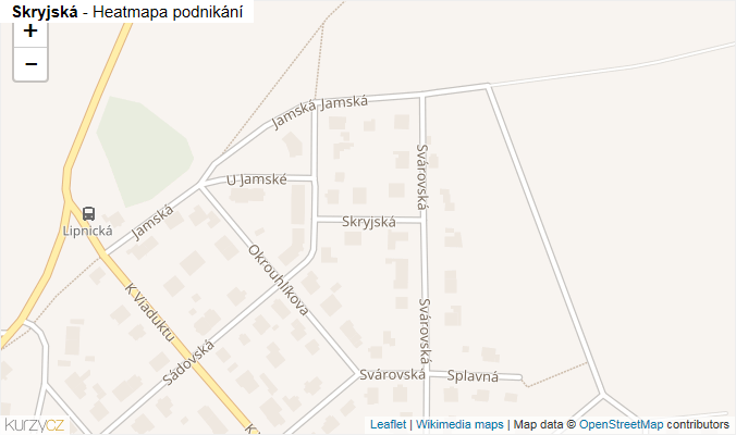 Mapa Skryjská - Firmy v ulici.