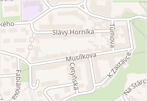 Slávy Horníka v obci Praha - mapa ulice