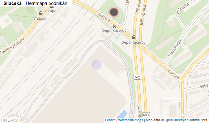Mapa Sliačská - Firmy v ulici.