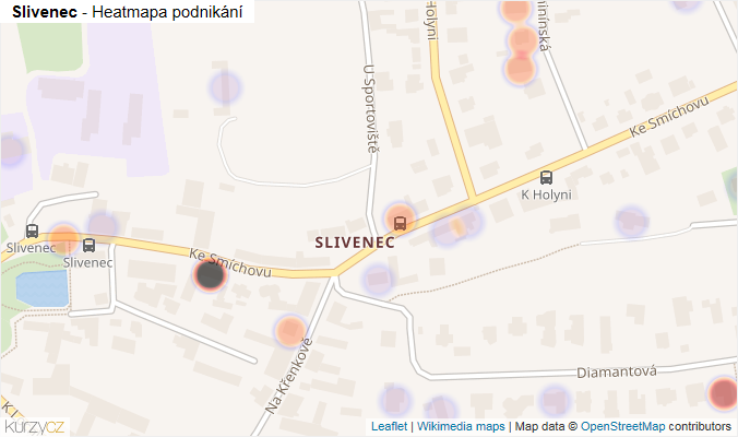 Mapa Slivenec - Firmy v části obce.