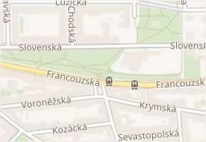 Slovenská v obci Praha - mapa ulice