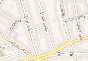 Šmeralova v obci Praha - mapa ulice