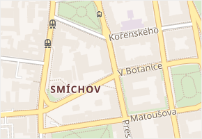 Smíchov v obci Praha - mapa části obce