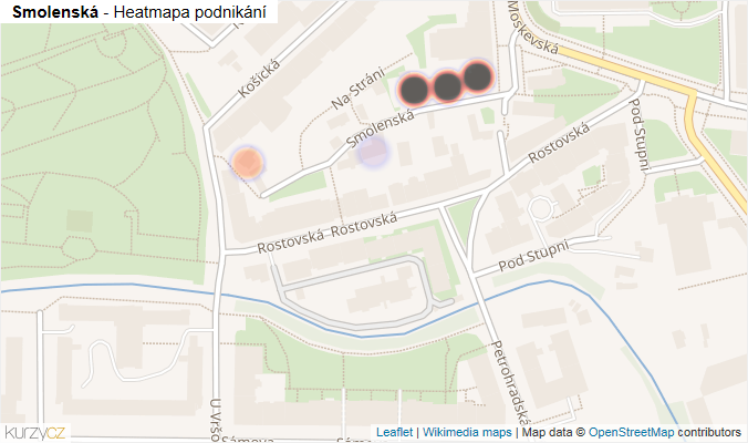 Mapa Smolenská - Firmy v ulici.