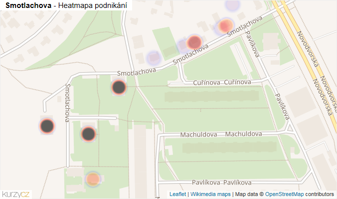 Mapa Smotlachova - Firmy v ulici.