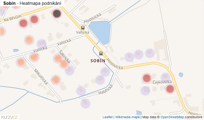Mapa Sobín - Firmy v části obce.