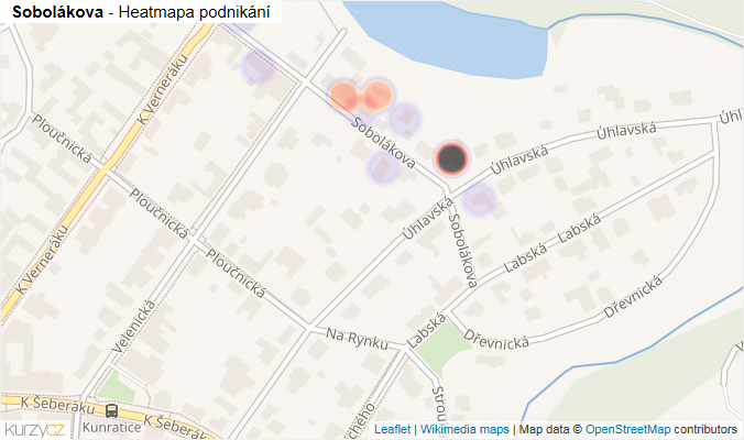 Mapa Sobolákova - Firmy v ulici.