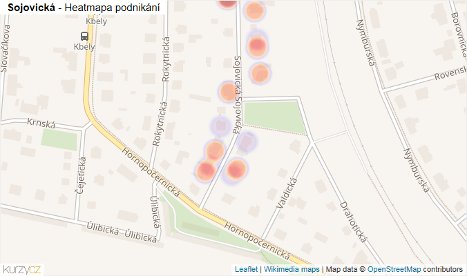 Mapa Sojovická - Firmy v ulici.