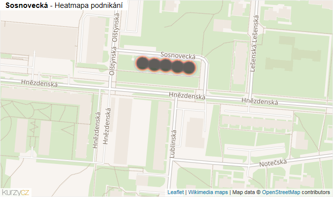 Mapa Sosnovecká - Firmy v ulici.