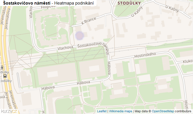 Mapa Šostakovičovo náměstí - Firmy v ulici.