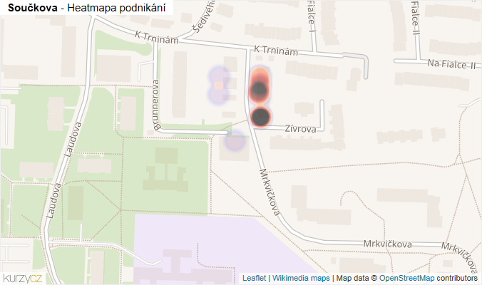 Mapa Součkova - Firmy v ulici.