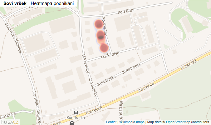 Mapa Soví vršek - Firmy v ulici.