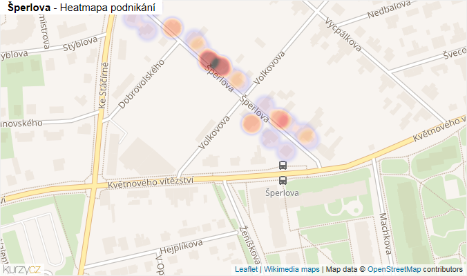 Mapa Šperlova - Firmy v ulici.