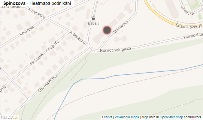 Mapa Spinozova - Firmy v ulici.