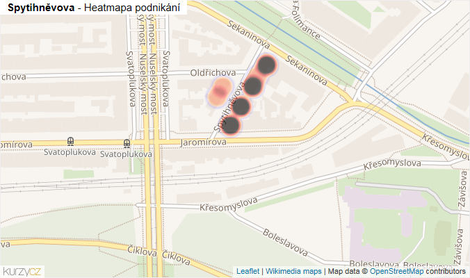 Mapa Spytihněvova - Firmy v ulici.