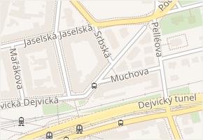 Srbská v obci Praha - mapa ulice