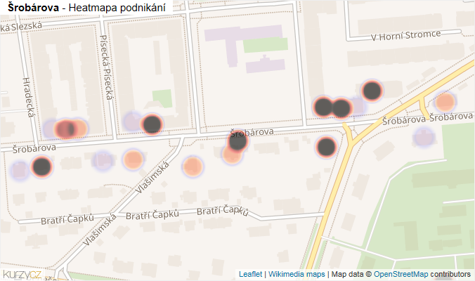 Mapa Šrobárova - Firmy v ulici.