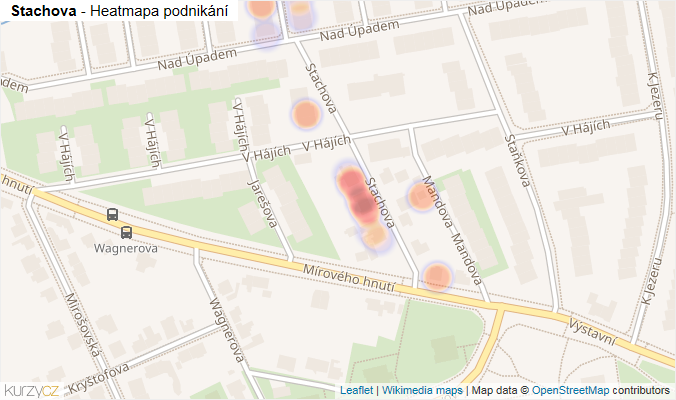 Mapa Stachova - Firmy v ulici.