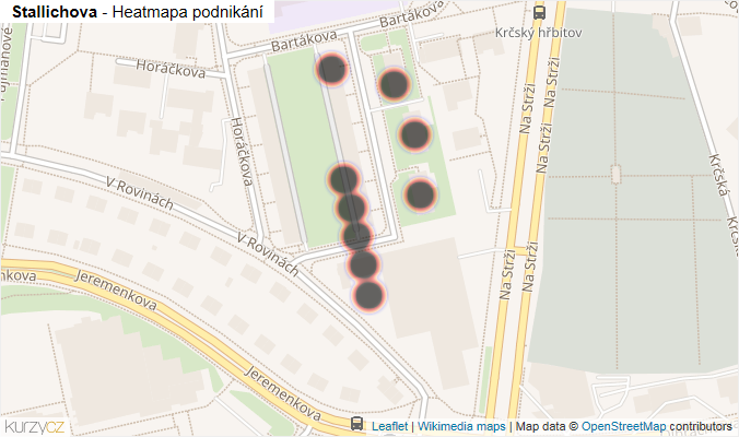 Mapa Stallichova - Firmy v ulici.