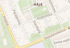 Starobylá v obci Praha - mapa ulice