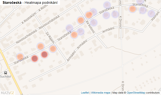 Mapa Staročeská - Firmy v ulici.