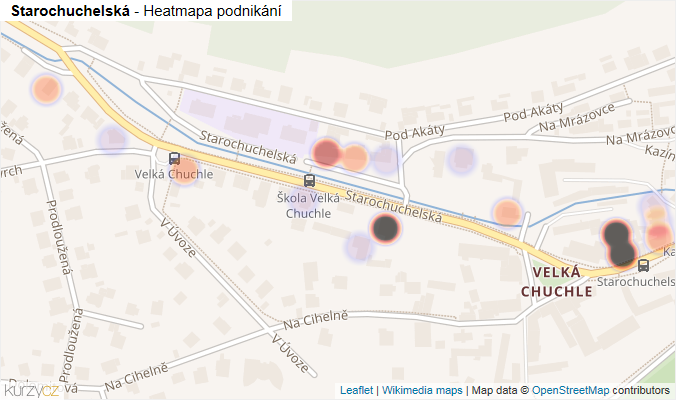 Mapa Starochuchelská - Firmy v ulici.