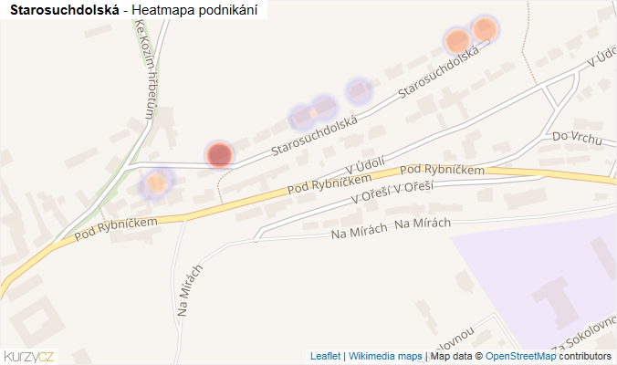 Mapa Starosuchdolská - Firmy v ulici.