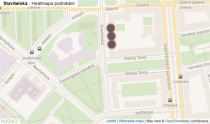Mapa Stavitelská - Firmy v ulici.