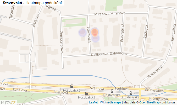 Mapa Stavovská - Firmy v ulici.
