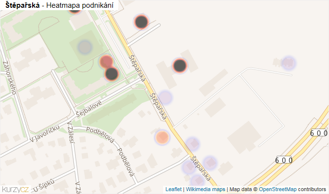 Mapa Štěpařská - Firmy v ulici.