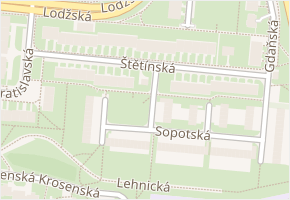 Štětínská v obci Praha - mapa ulice