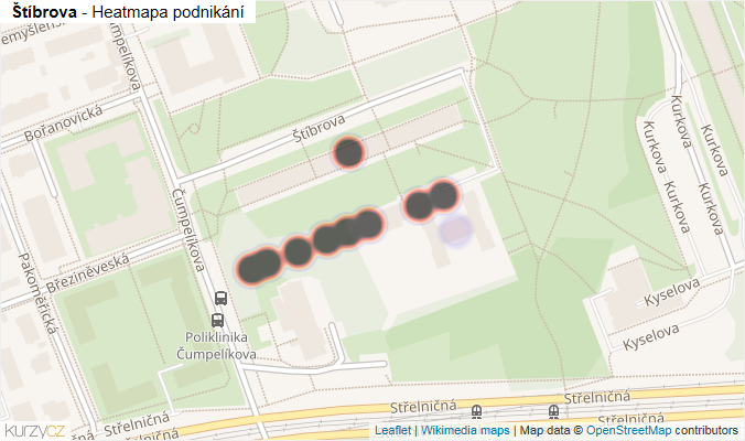 Mapa Štíbrova - Firmy v ulici.