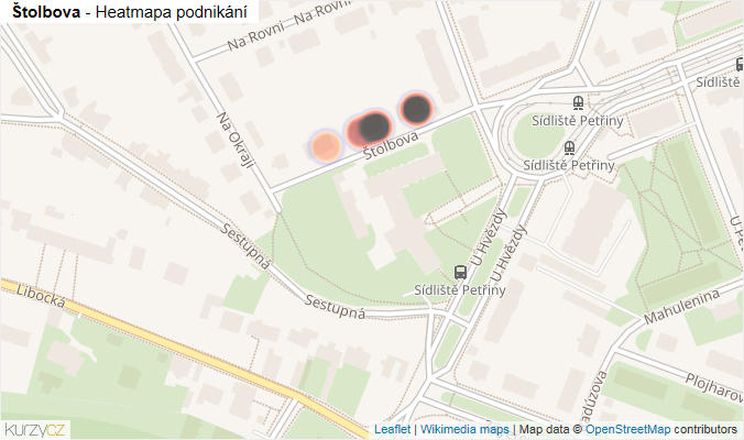 Mapa Štolbova - Firmy v ulici.