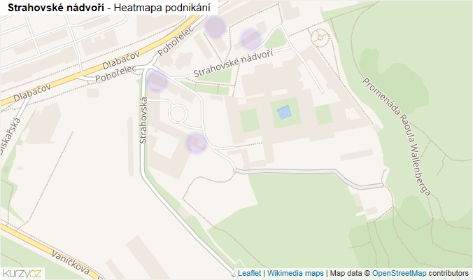 Mapa Strahovské nádvoří - Firmy v ulici.