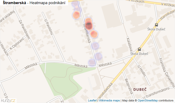 Mapa Štramberská - Firmy v ulici.