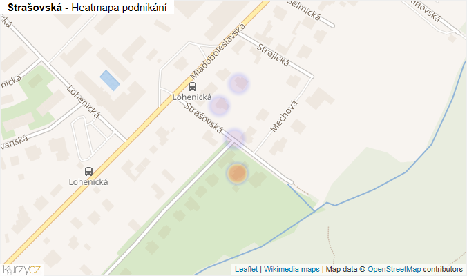 Mapa Strašovská - Firmy v ulici.