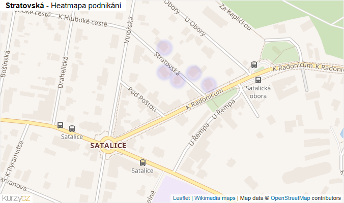 Mapa Stratovská - Firmy v ulici.