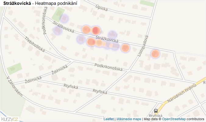 Mapa Strážkovická - Firmy v ulici.