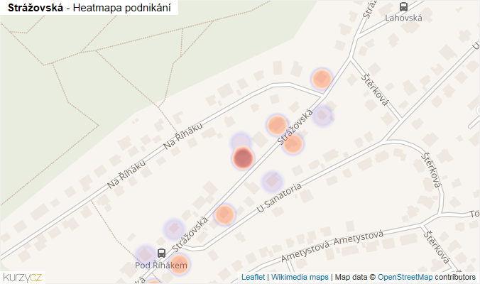 Mapa Strážovská - Firmy v ulici.