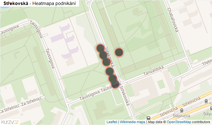 Mapa Střekovská - Firmy v ulici.
