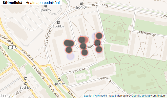 Mapa Střimelická - Firmy v ulici.
