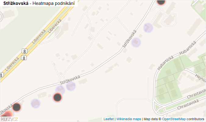 Mapa Střížkovská - Firmy v ulici.