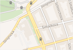 Strojnická v obci Praha - mapa ulice