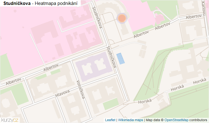 Mapa Studničkova - Firmy v ulici.